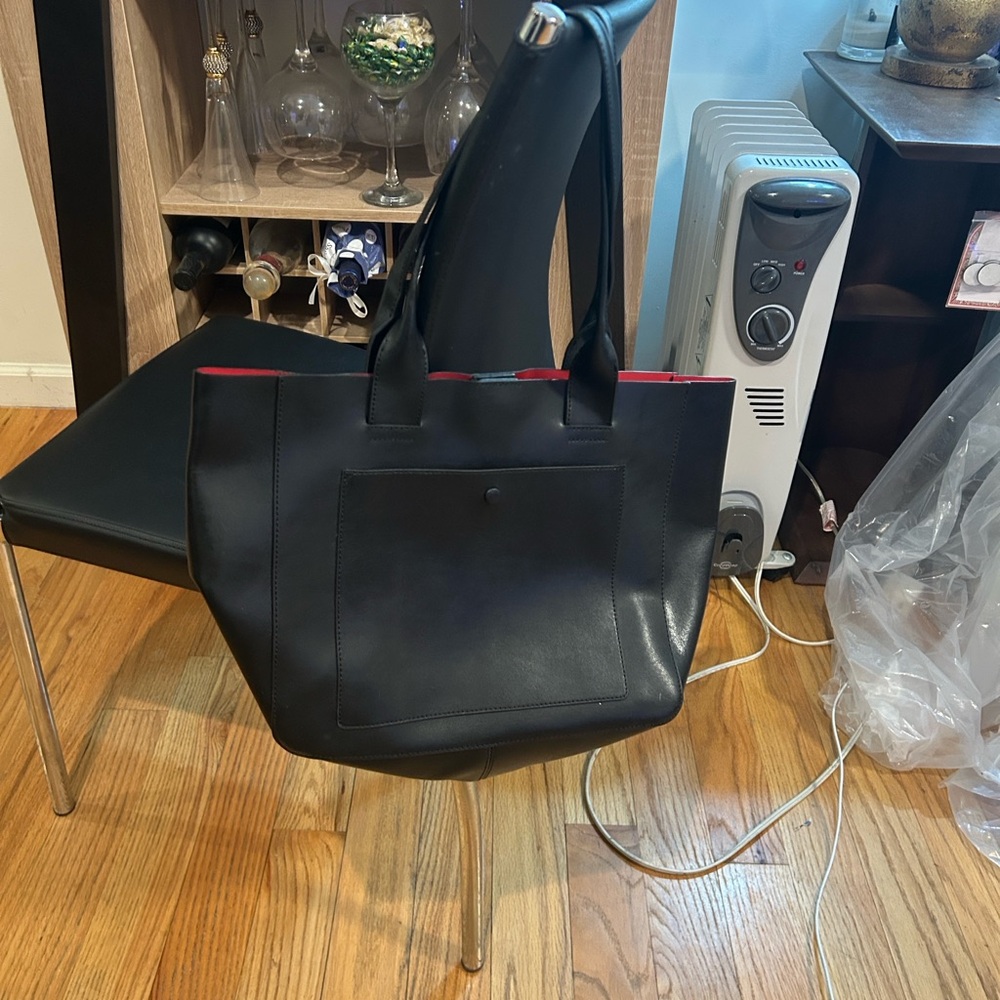 Banana Republic Black Tote with Red Accents